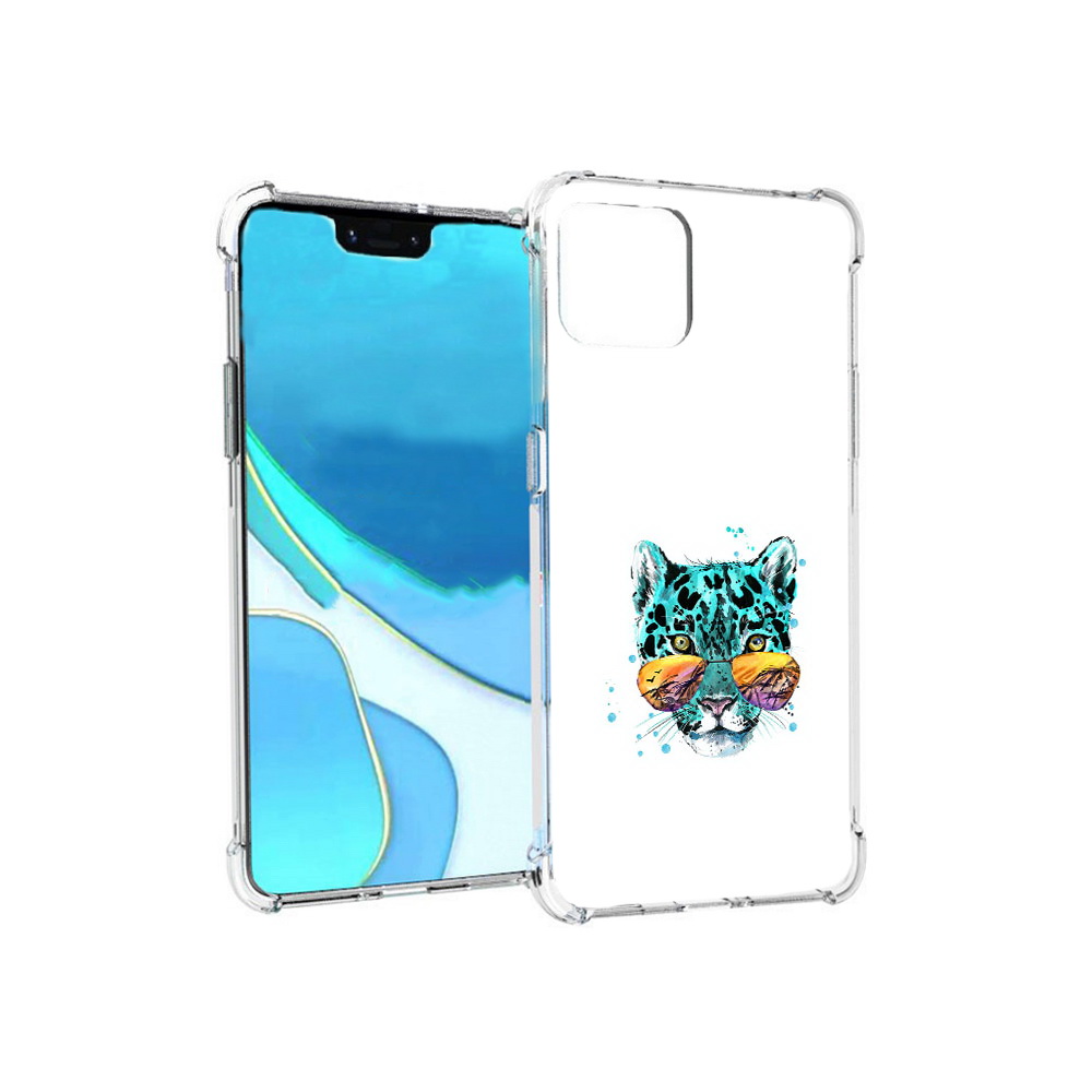 

Чехол MyPads Tocco для Google Pixel 4 XL голубой лео, Прозрачный, Tocco