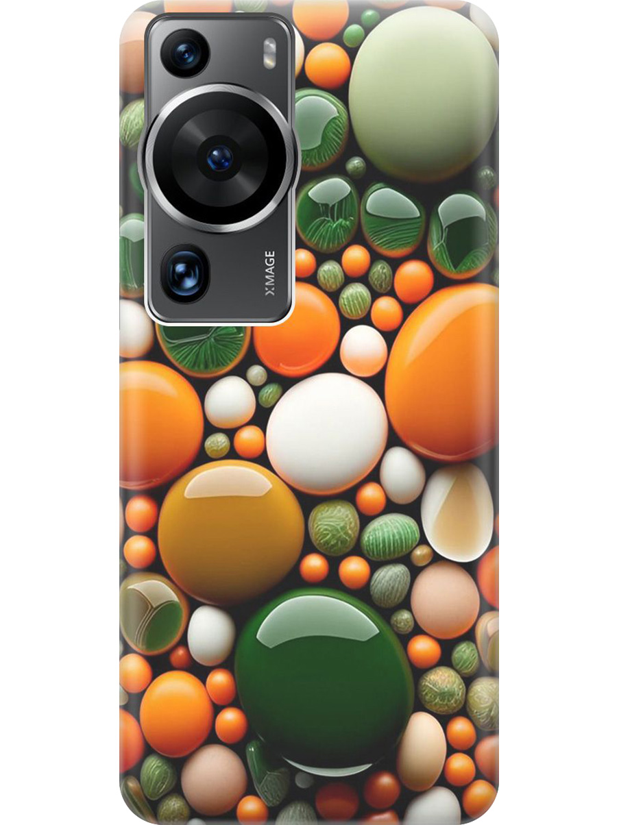 

Силиконовый чехол на Huawei P60 Pro с принтом "Оранжевые и зеленые камушки", Прозрачный;оранжевый;зеленый, 772620841