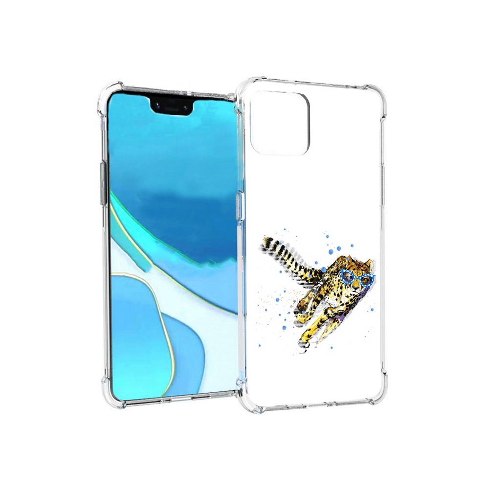 

Чехол MyPads Tocco для Google Pixel 4 XL гепард в очках, Прозрачный, Tocco