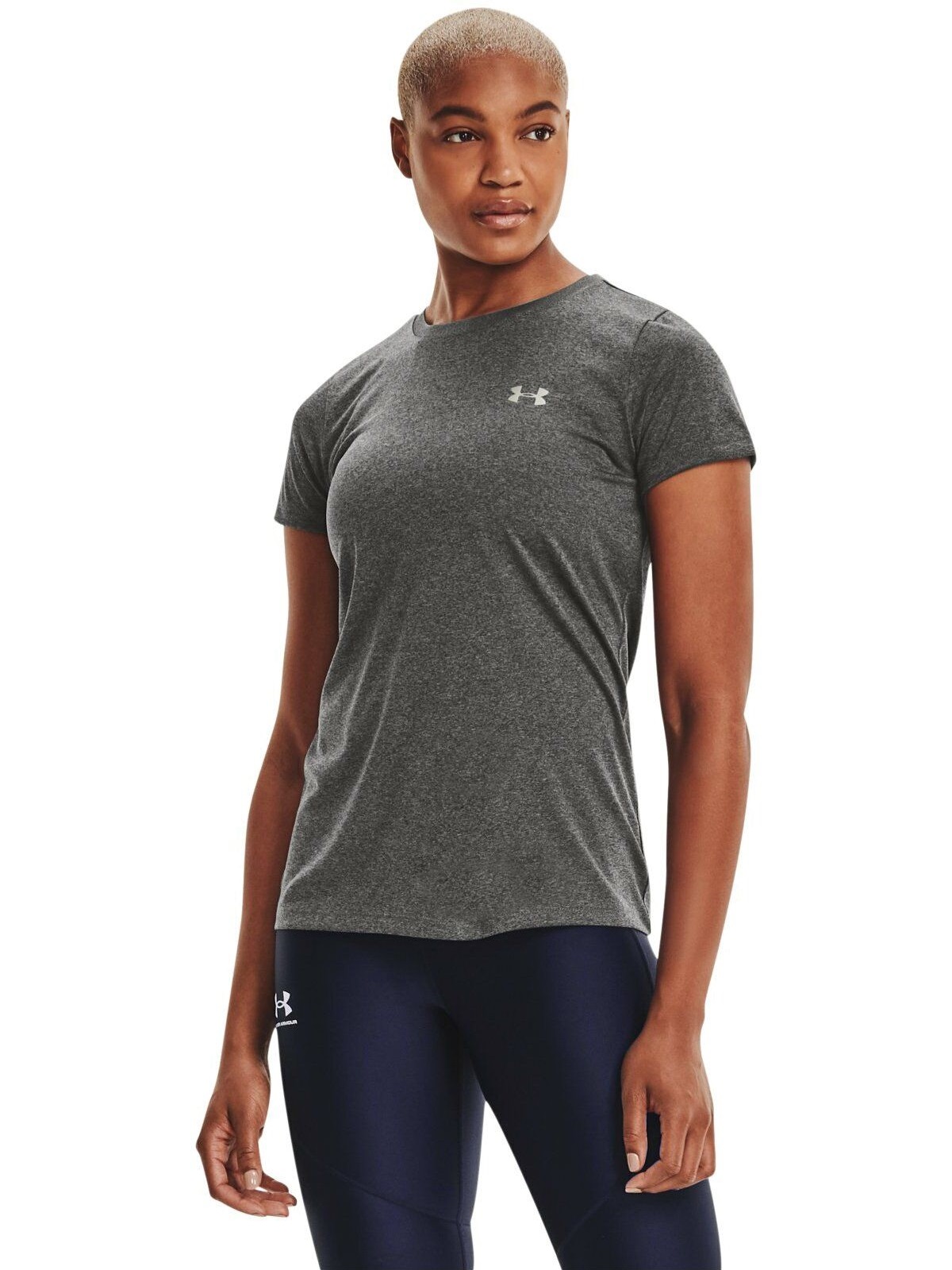 

Футболка женская Under Armour Tech Ssc - Solid Tee серая LG, Tech Ssc - Solid Tee