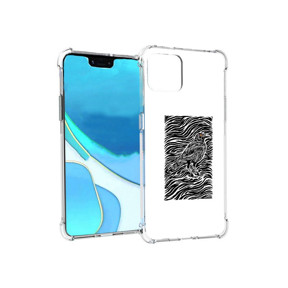 

Чехол MyPads Tocco для Google Pixel 4 XL ворон в абстракции, Прозрачный, Tocco