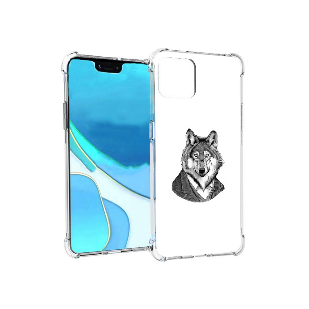 

Чехол MyPads Tocco для Google Pixel 4 XL волк в пиджаке, Прозрачный, Tocco