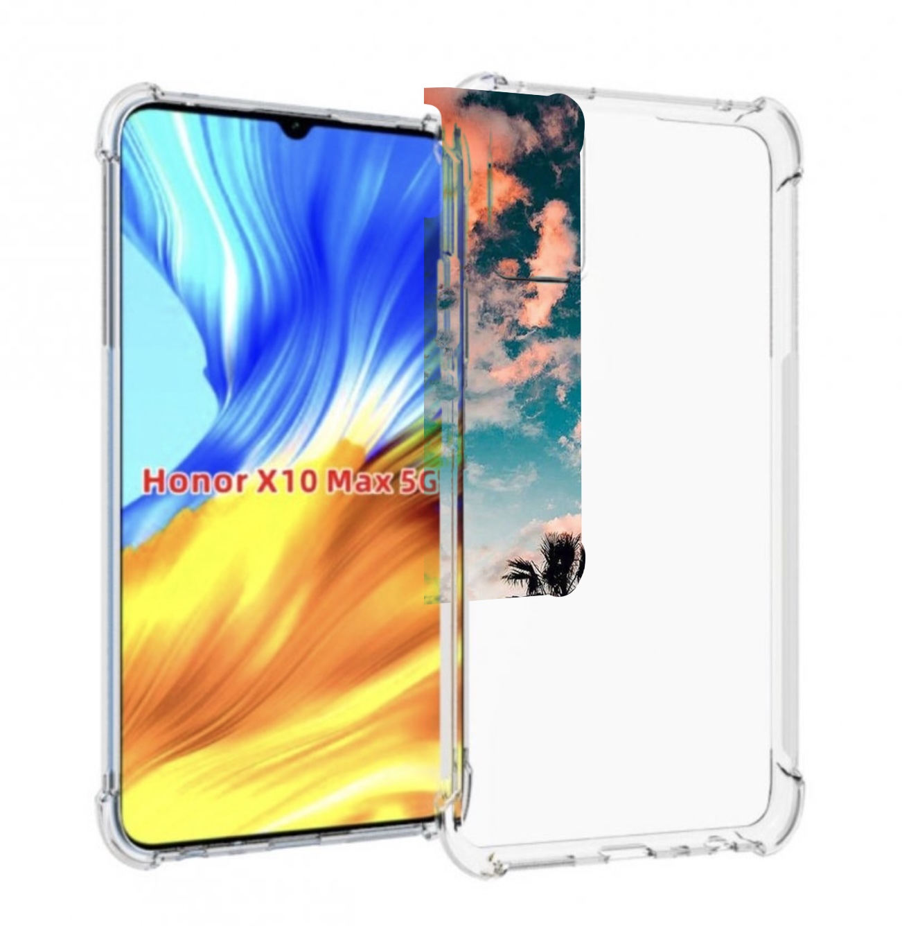 

Чехол MyPads небо-с-пальмами для Honor X10 Max, Прозрачный, Tocco