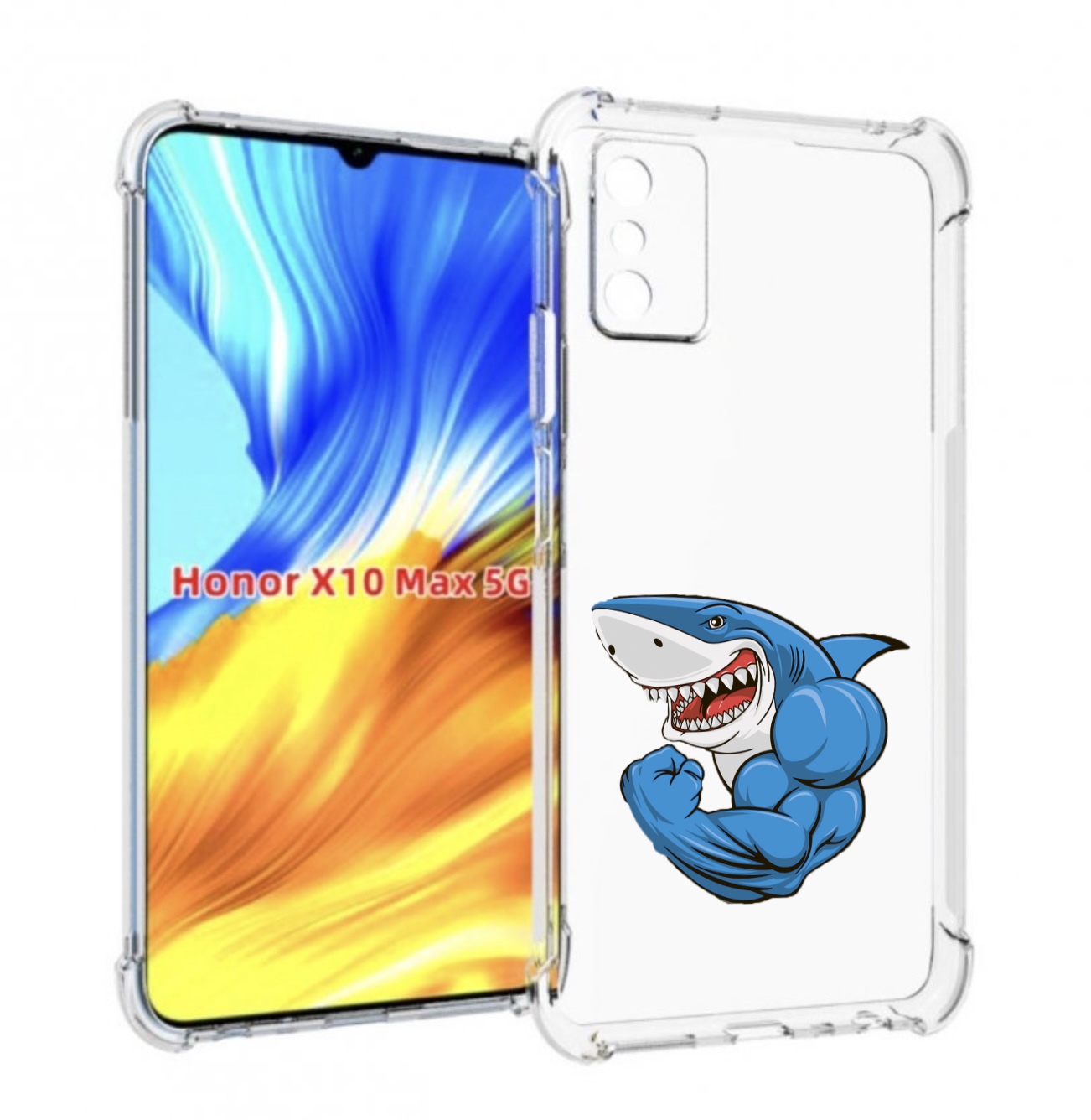 

Чехол MyPads накаченная акула для Honor X10 Max, Прозрачный, Tocco