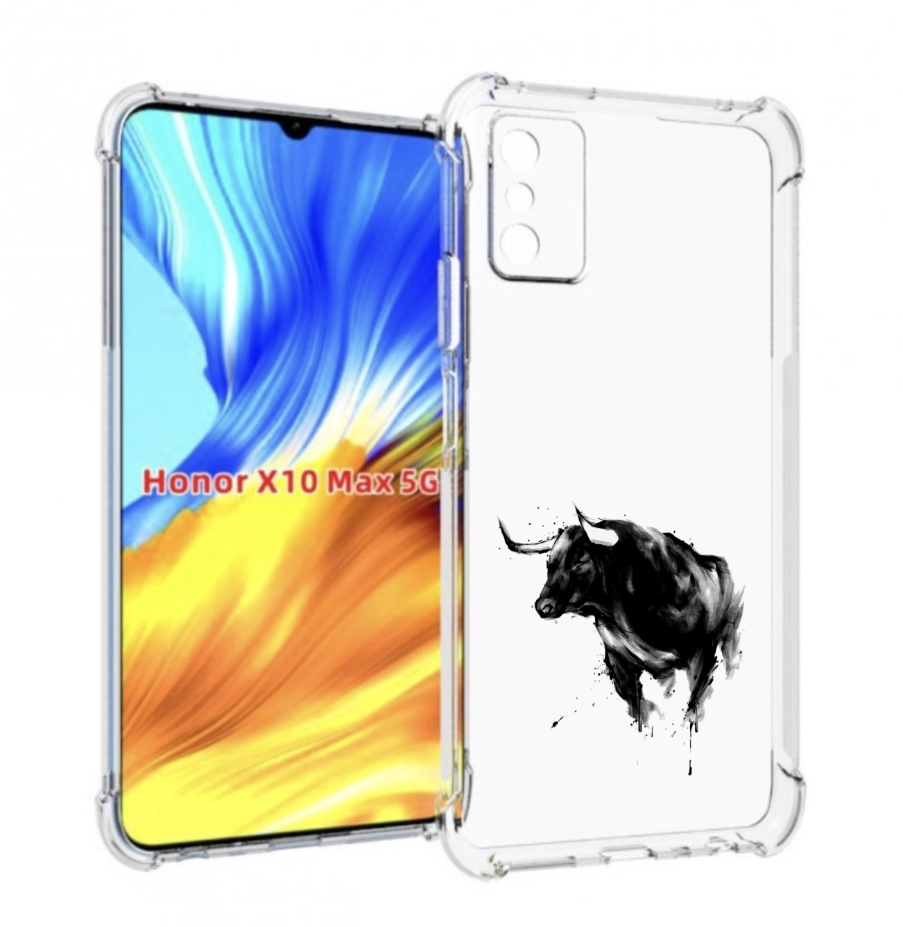 

Чехол MyPads бык для Honor X10 Max, Прозрачный, Tocco