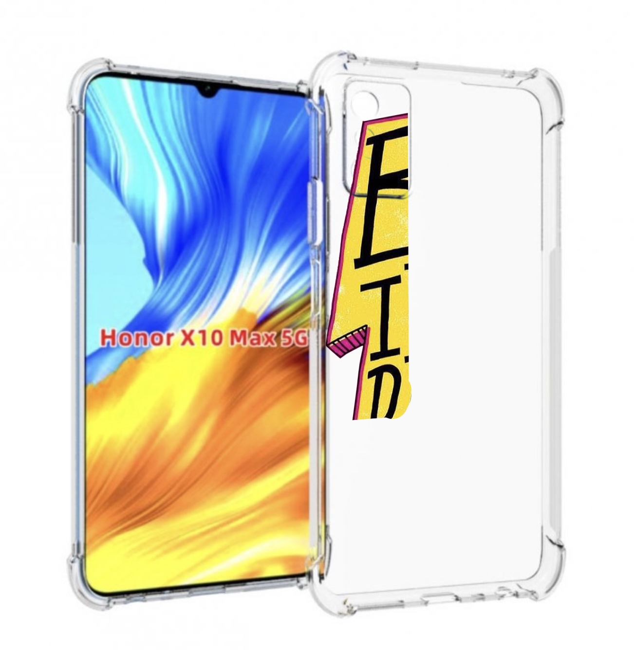 

Чехол MyPads надпись в желтой молнии для Honor X10 Max, Прозрачный, Tocco