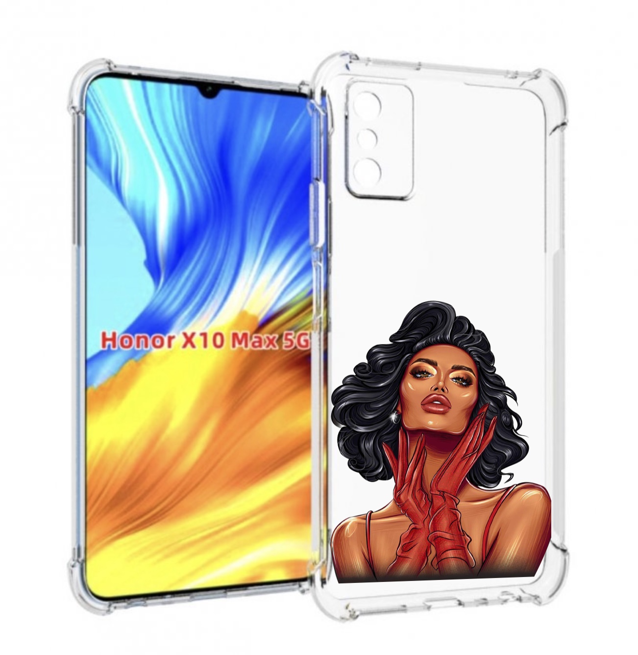 Чехол MyPads мулатка-в-перчатках женский для Honor X10 Max
