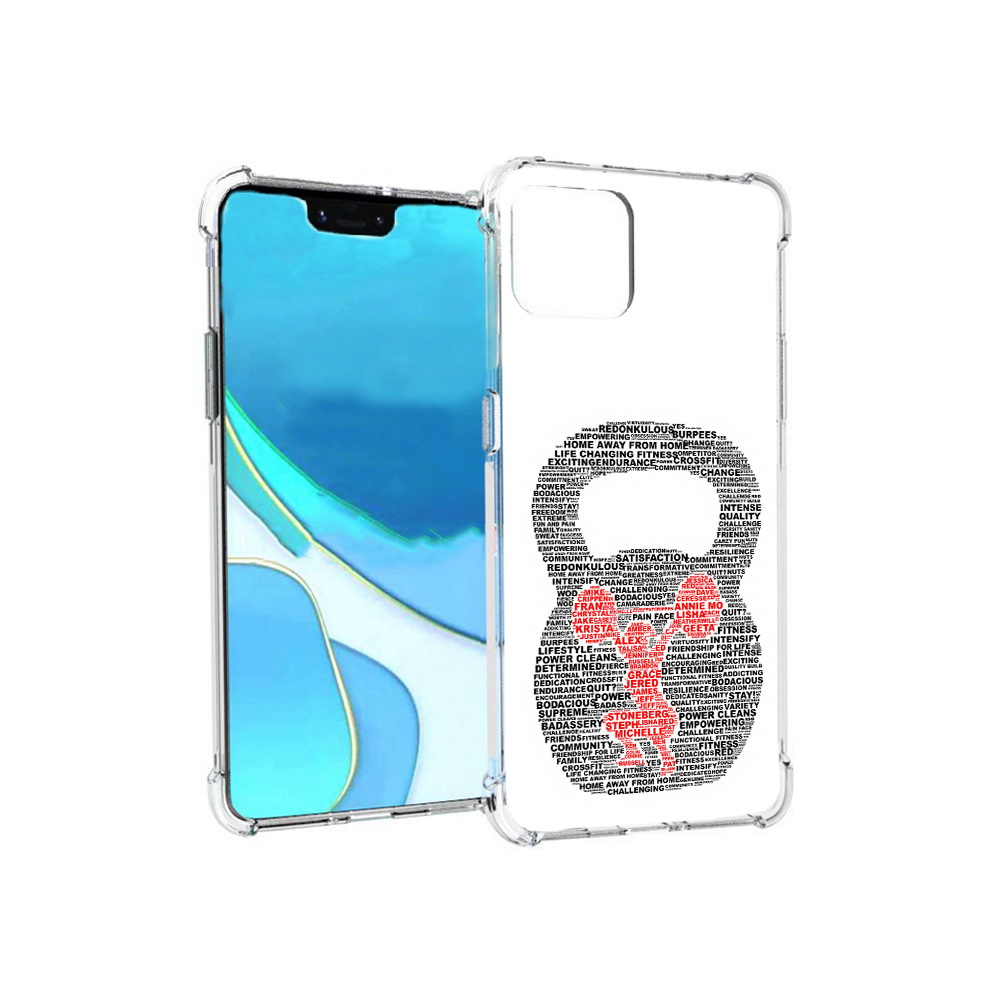 

Чехол MyPads Tocco для Google Pixel 4 XL бодибилдинг гиря из слов, Прозрачный, Tocco