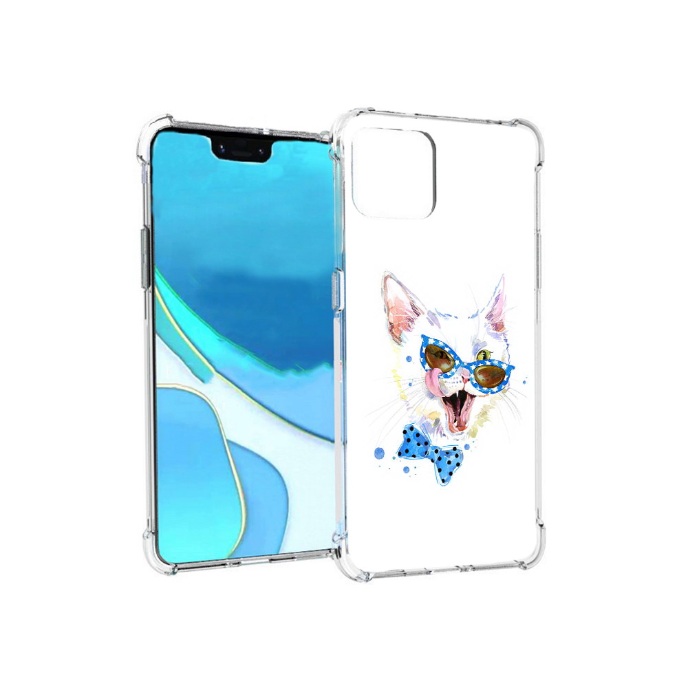 

Чехол MyPads Tocco для Google Pixel 4 XL белый кот, Прозрачный, Tocco