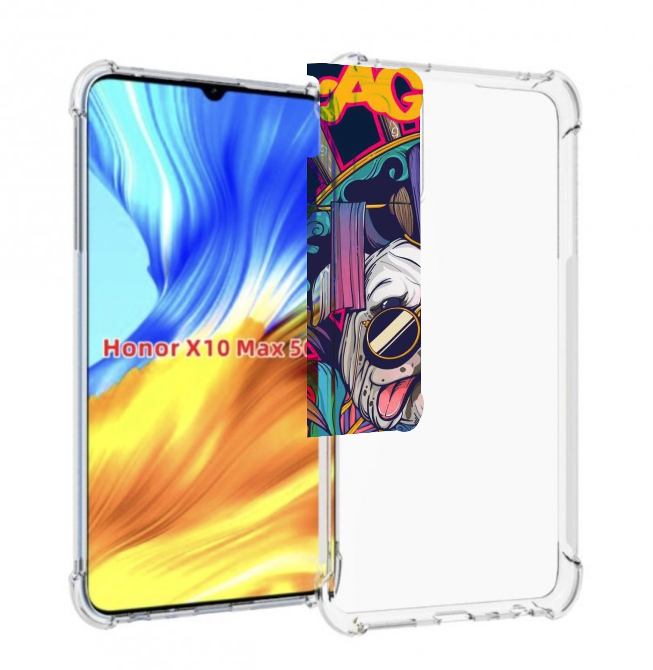 

Чехол MyPads мопс агро яркая для Honor X10 Max, Прозрачный, Tocco