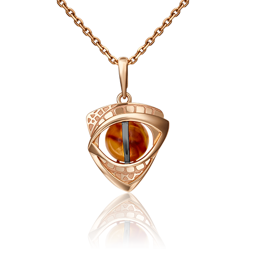 

Кулон из золота PLATINA jewelry 03-2992-00-271-1110-46, янтарь, 03-2992-00-271-1110-46