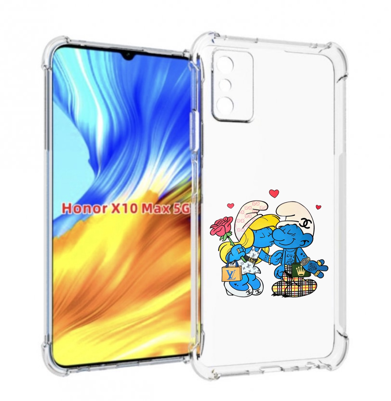 

Чехол MyPads модные-смурфики для Honor X10 Max, Прозрачный, Tocco
