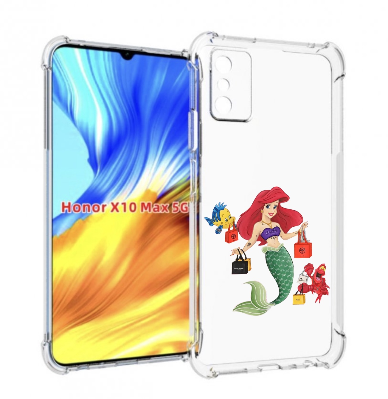 

Чехол MyPads модная-русалка женский для Honor X10 Max, Прозрачный, Tocco