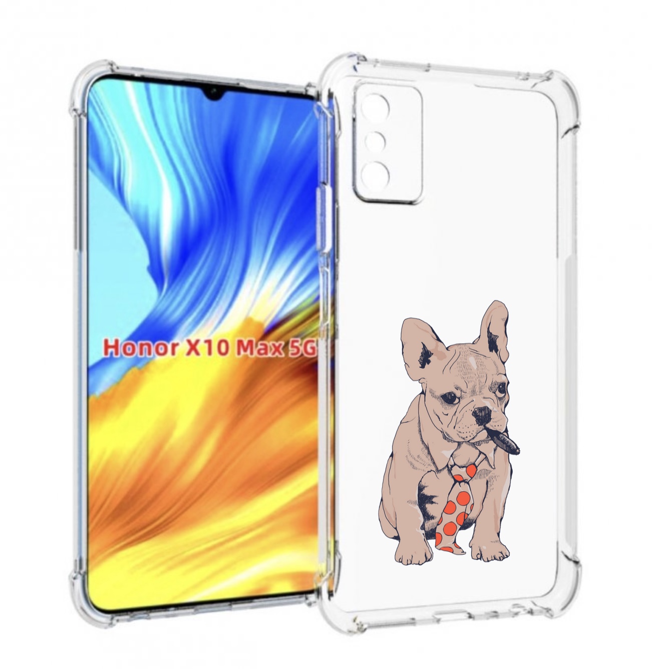 

Чехол MyPads бульдог с сигарой для Honor X10 Max, Прозрачный, Tocco