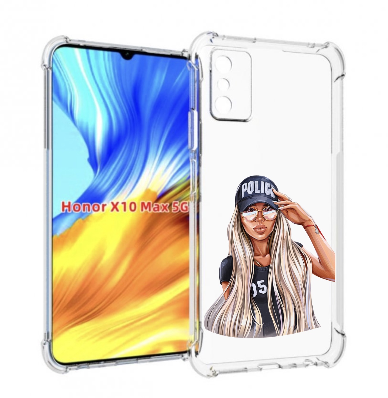 

Чехол MyPads модная-девушка-арт женский для Honor X10 Max, Прозрачный, Tocco