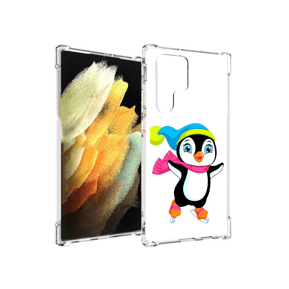 

Чехол MyPads Tocco для Samsung Galaxy S22 Ultra пингвин на коньках (PT172602.555.540), Прозрачный, Tocco