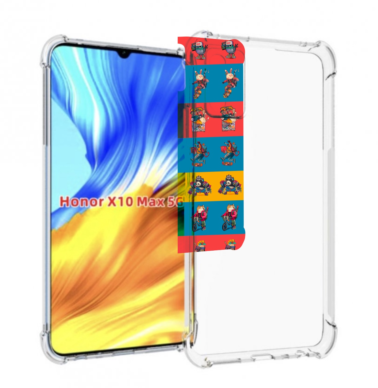

Чехол MyPads много стикеров для Honor X10 Max, Прозрачный, Tocco