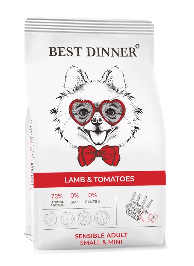 

Сухой корм для собак маленьких пород Best Dinner с ягненком и томатами, 6 шт по 1,5 кг