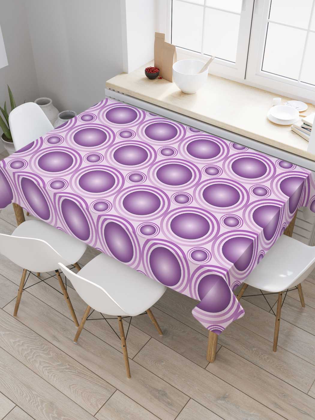 

Скатерть прямоугольная JoyArty "Крутящиеся шары" из сатена, 180x145 см, Розовый, Крутящиеся шары