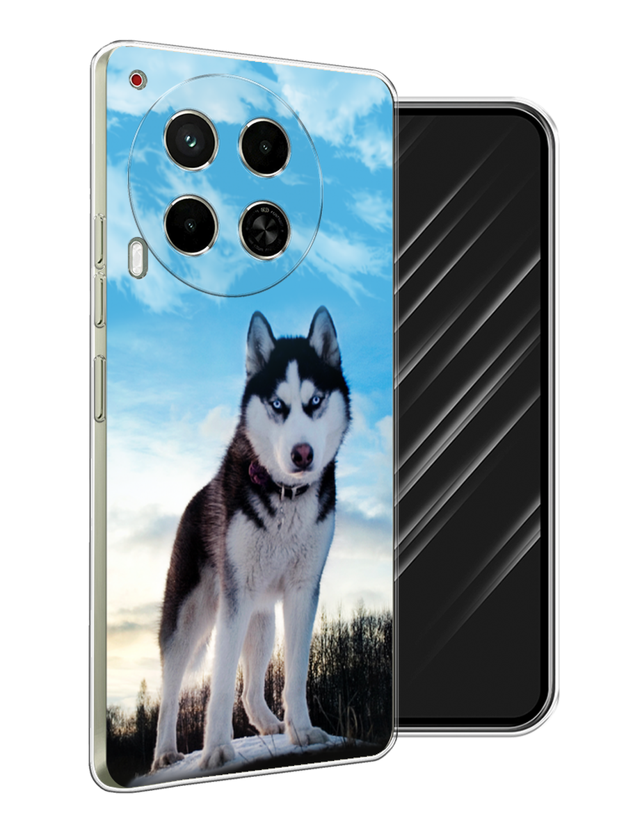 

Чехол Awog на Tecno Camon 30 5G "Хаски 3", Белый;черный;голубой, 305550-1