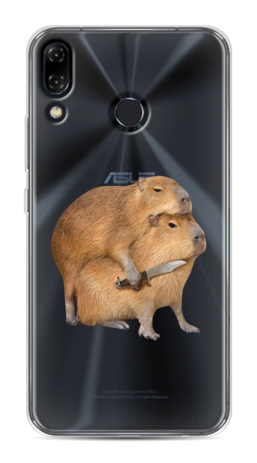 

Чехол на Asus Zenfone 5 ZE620KL "Капибара с ножом", Бежевый, 43450-1
