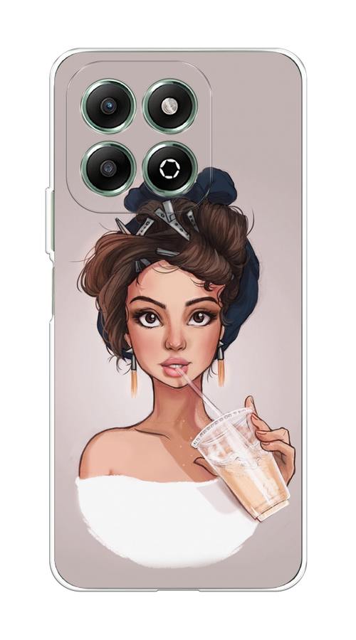 

Чехол на Honor X6b "Девушка с фраппе", Серый, 6124950-1