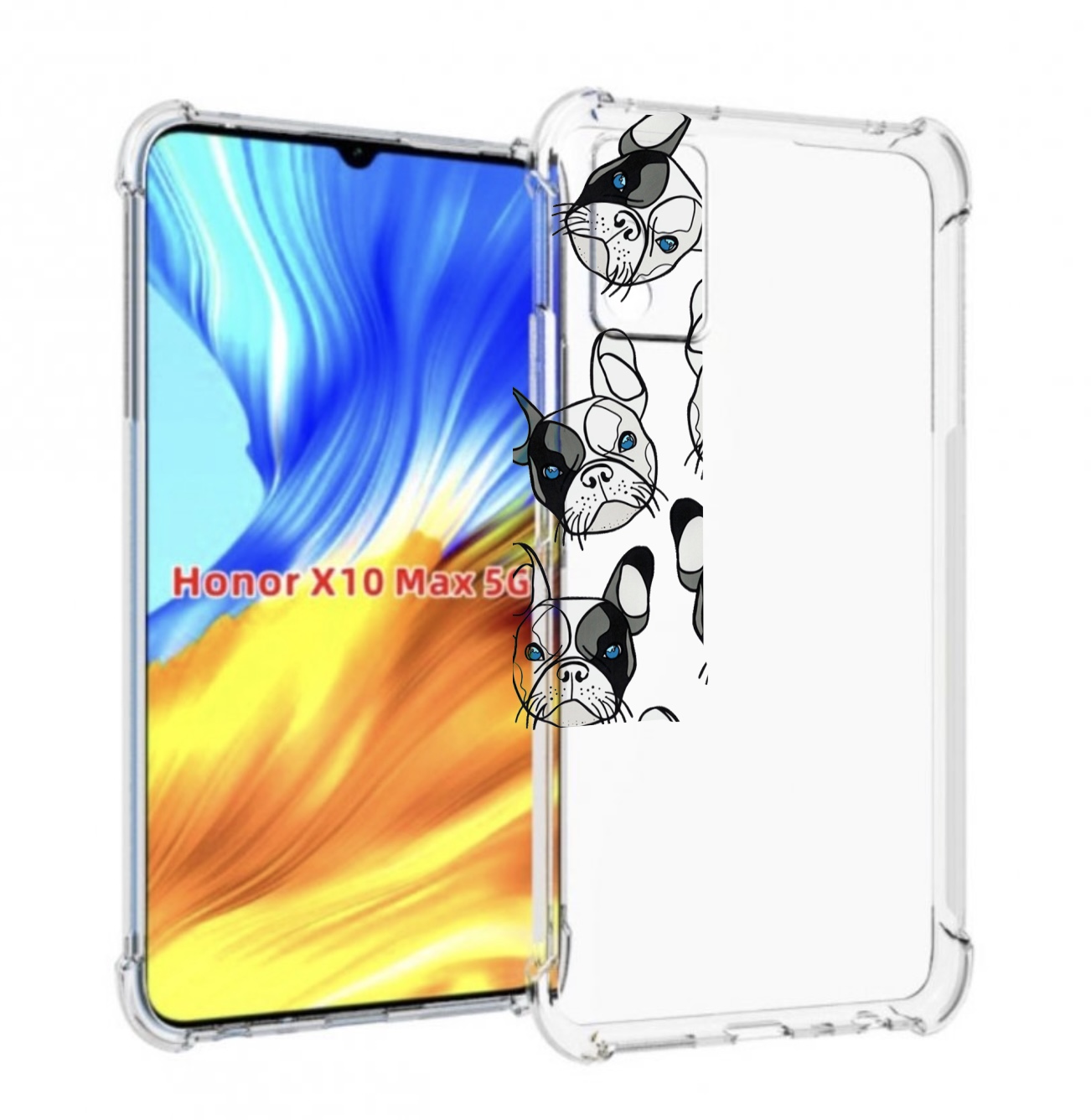 

Чехол MyPads мини-собачки-черно-белый для Honor X10 Max, Прозрачный, Tocco