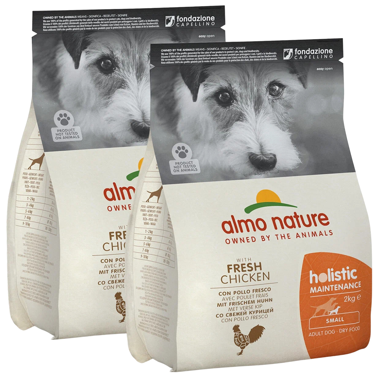 

Сухой корм для собак Almo Nature, для малых пород, курица, 2 шт по 2 кг