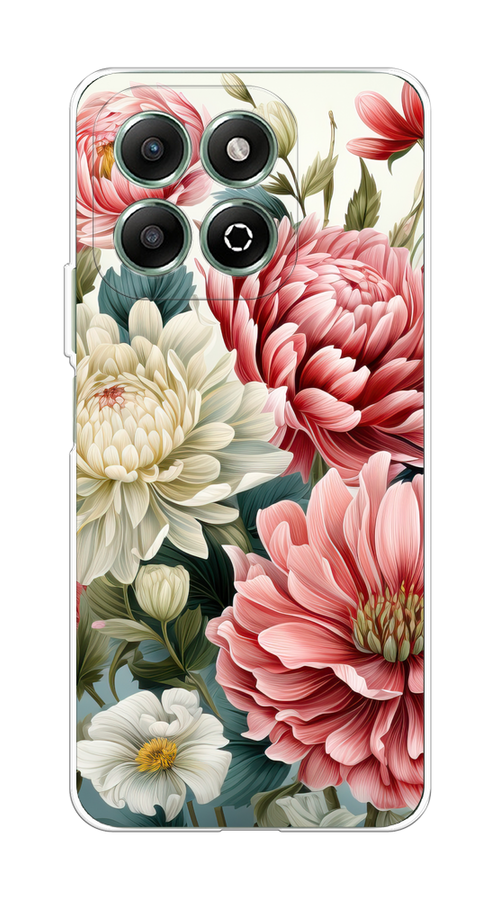 

Чехол на Honor X6b "Садовые цветы рисунок", Розовый;зеленый;белый, 6124950-1