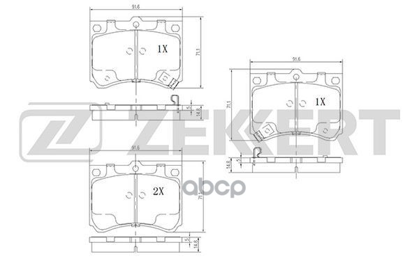 фото Колодки торм. диск. передн. mazda 323 c iv-v 89- 323 f iv-vi 89- 323 s iv-vi 89- 323 p zekkert