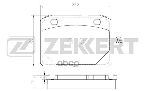 

Колодки Торм. Диск. Передн. Lada 2101 70- 2102 71- 2104 84- 2105 81- 2107 82- Zekkert