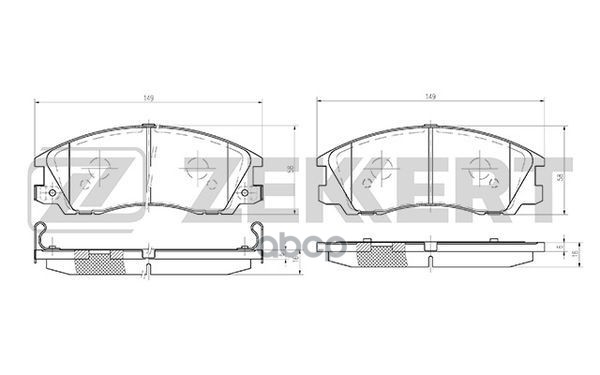 

Колодки Торм. Диск. Передн. Hyundai Terracan 01- Zekkert арт. bs-1808