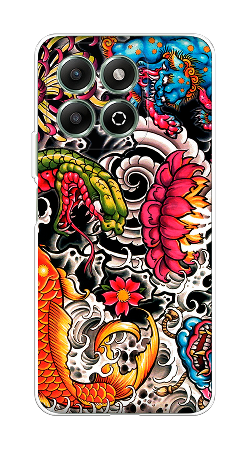 

Чехол на Honor X6b "Японское искусство", Красный;оранжевый;голубой, 6124950-1