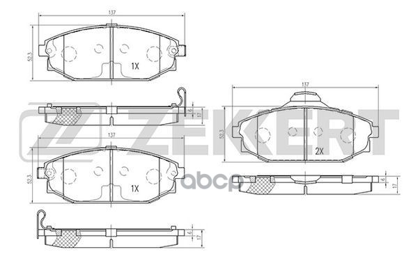 фото Колодки торм. диск. передн. hyundai galloper i-ii 91- toyota hilux (n10 n20 n30) 08- zekk zekkert