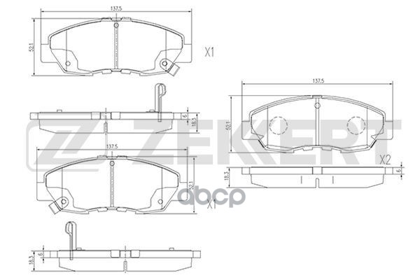 

Колодки Торм. Диск. Передн. Honda Civic V Vi Vii 94- Zekkert арт. bs-2166