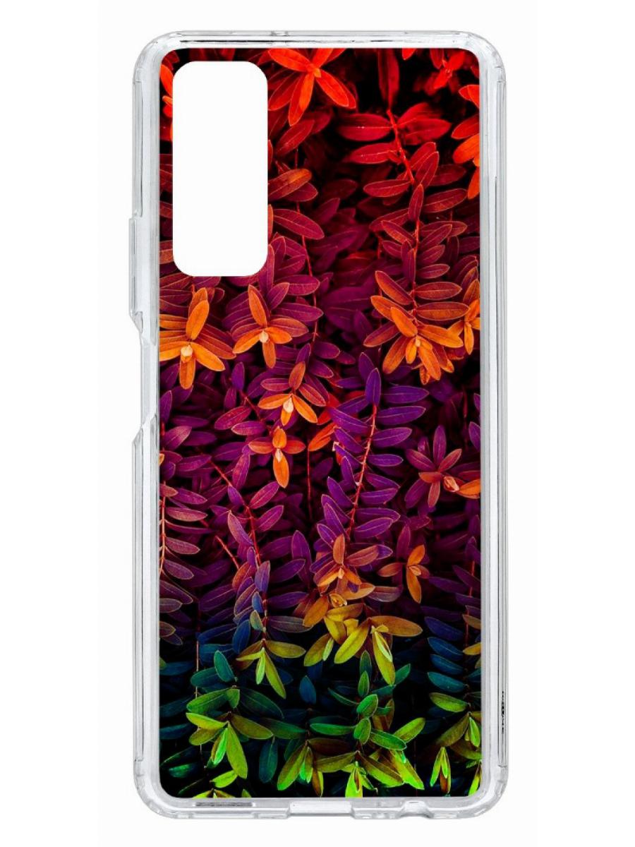 фото Чехол для huawei p smart 2021 kruche print neon leaves кruче