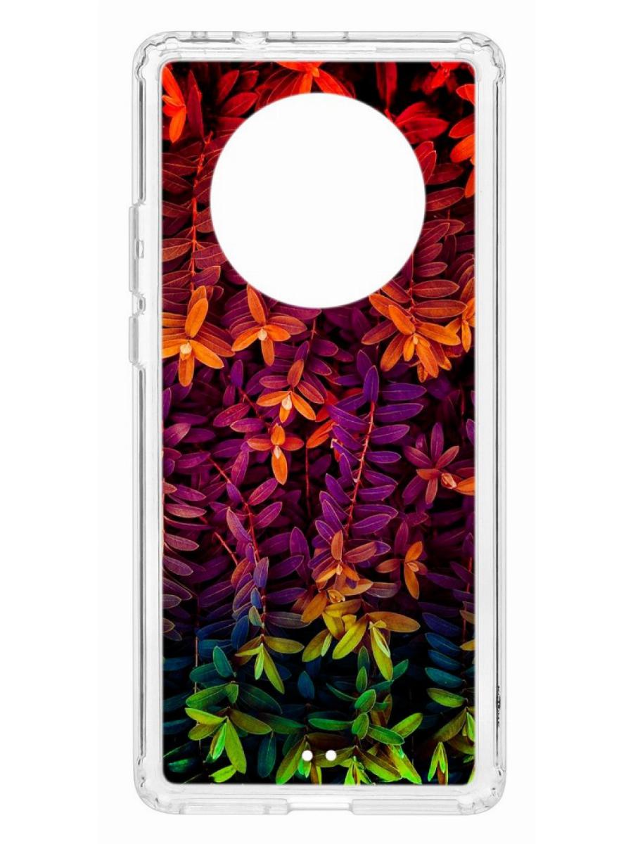 фото Чехол для huawei mate 40 pro kruche print neon leaves кruче