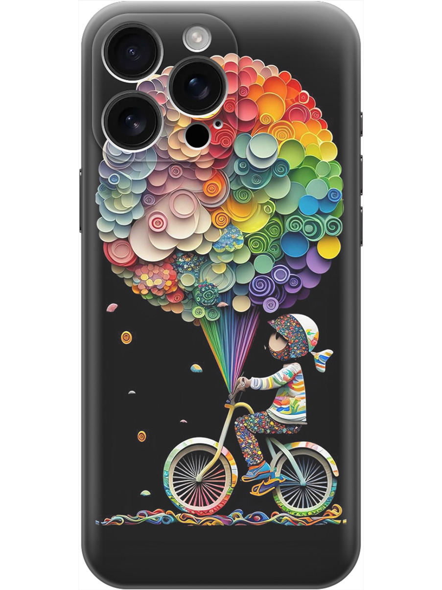 

Силиконовый чехол на Apple iPhone 16 Pro Max с принтом матовый черный 900890, Черный;белый;красный, 785198322