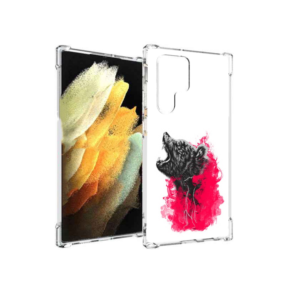

Чехол MyPads Tocco для Samsung Galaxy S22 Ultra медведь в дымке (PT172602.555.463), Прозрачный, Tocco