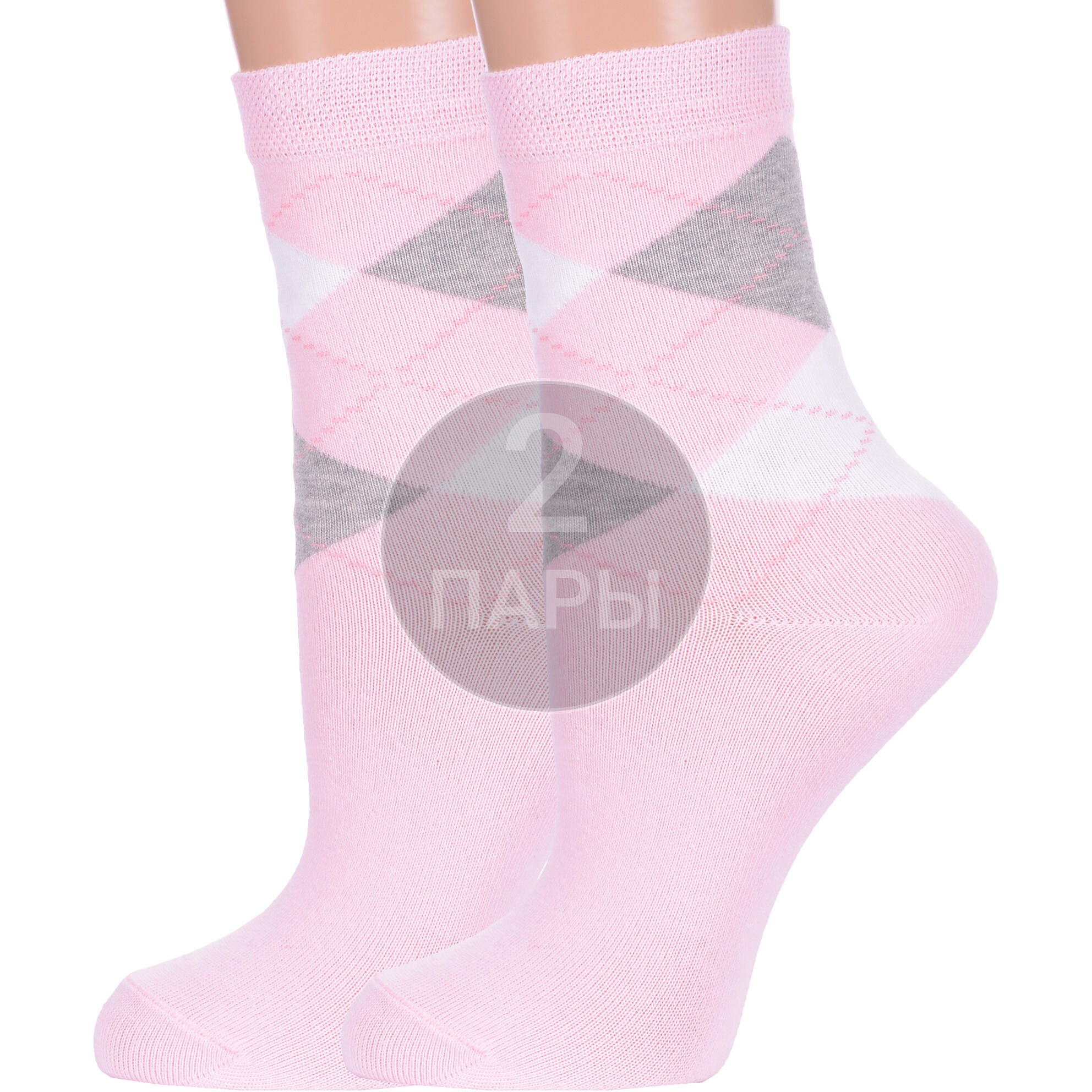 Комплект носков женских Para Socks 2-L1D17 розовых 23, 2 пары