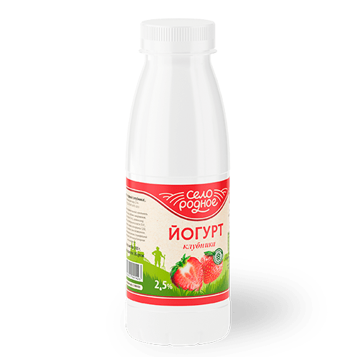 

Питьевой йогурт Село Родное клубника 2,5% БЗМЖ 330 г