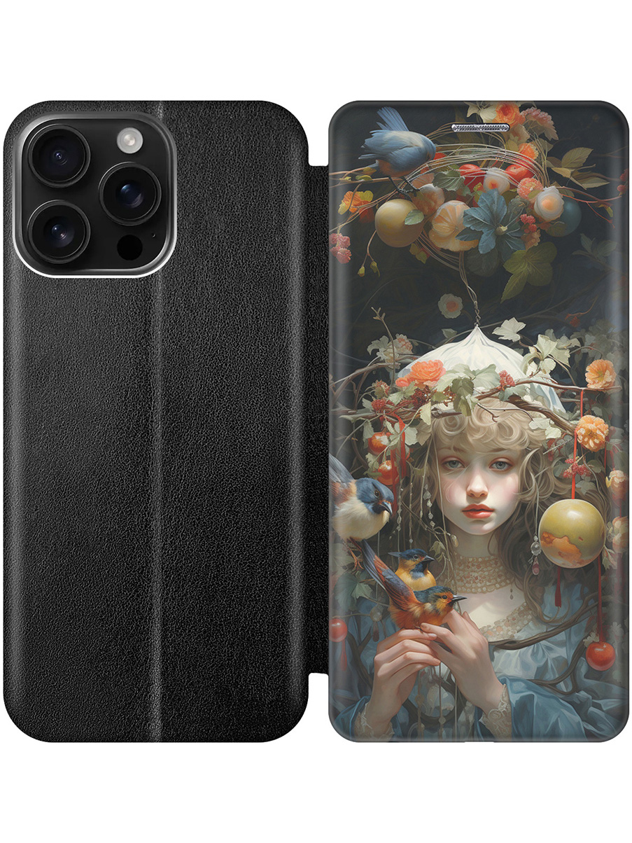 

Чехол-книжка на Apple iPhone 16 Pro Max с принтом "Бестия окаянная" черный, Черный;белый;голубой, 785198375