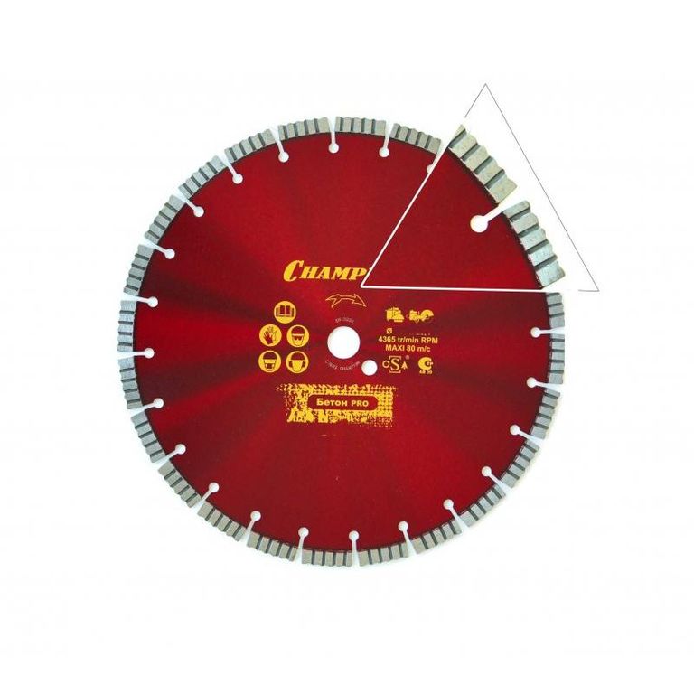

Диск алмазный CHAMPION бетон PRO 350/25,4/12 Concrete Crunch (железобетон, старый бетон), C1603