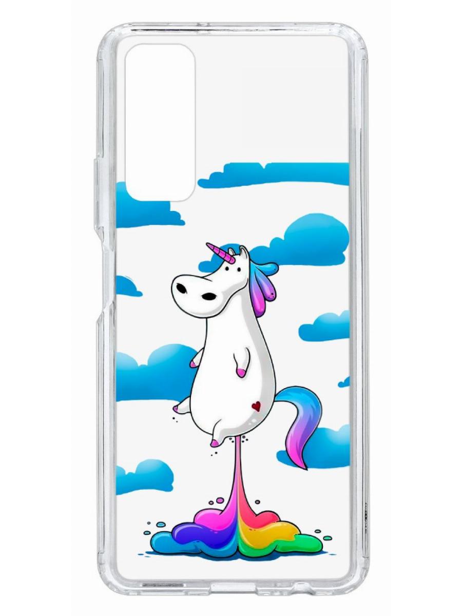 фото Чехол для huawei p smart 2021 kruche print flying unicorn кruче