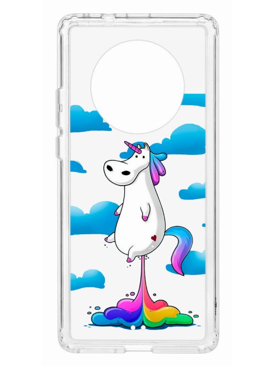 фото Чехол для huawei mate 40 pro kruche print flying unicorn кruче