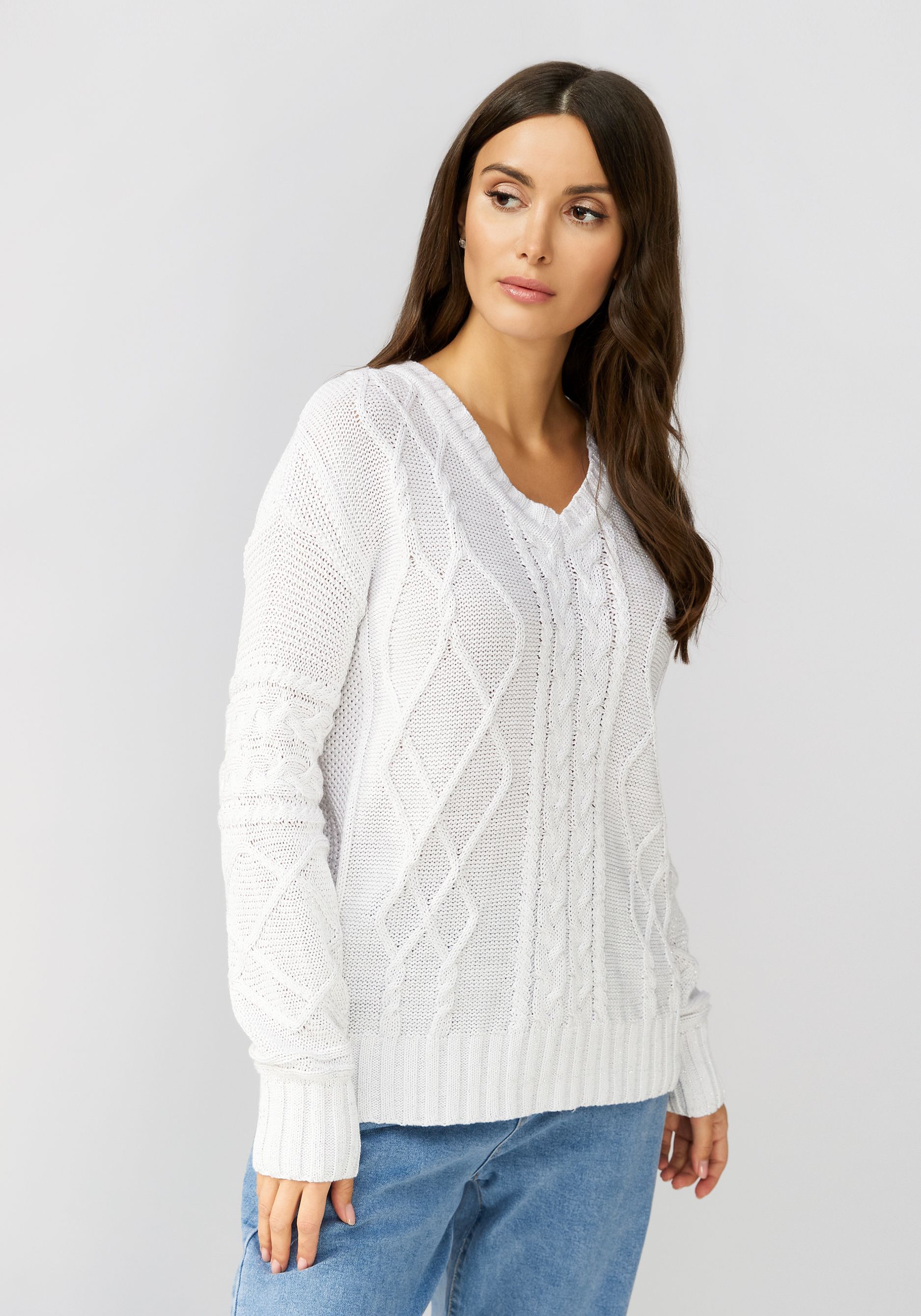 

Джемпер женский Vivawool 309995 белый 48 RU, 309995
