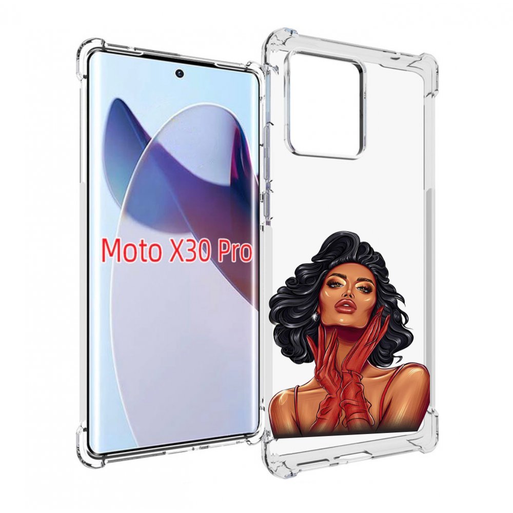 

Чехол MyPads мулатка-в-перчатках женский для Motorola Moto X30 Pro, Прозрачный, Tocco