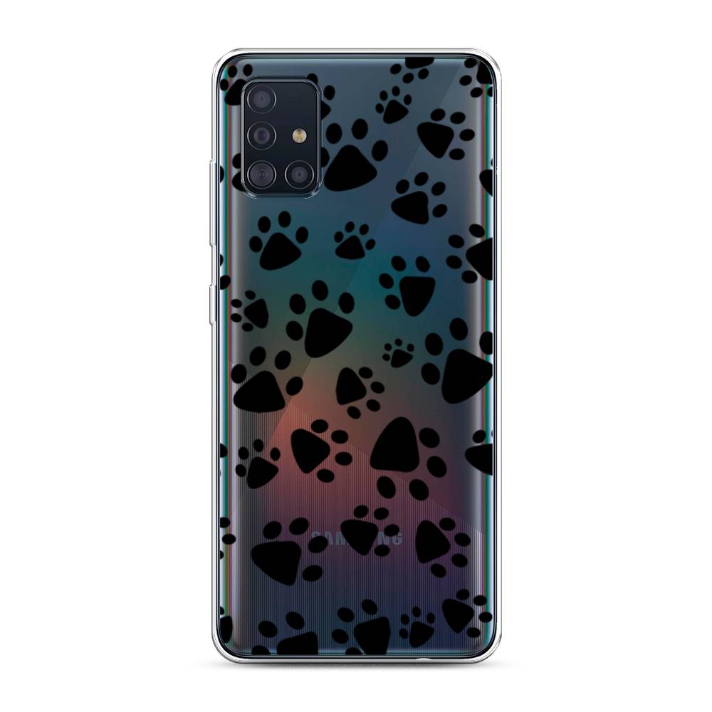 

Чехол Awog на Samsung Galaxy A51 "Лапки черные", Разноцветный, 28950-2