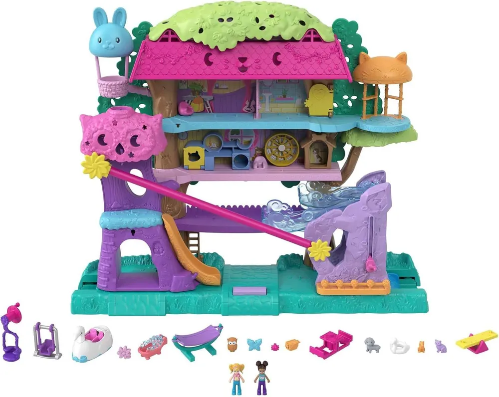 Игровой набор Mattel Polly Pocket Приключения животных в домике на дереве HHJ06 9990₽