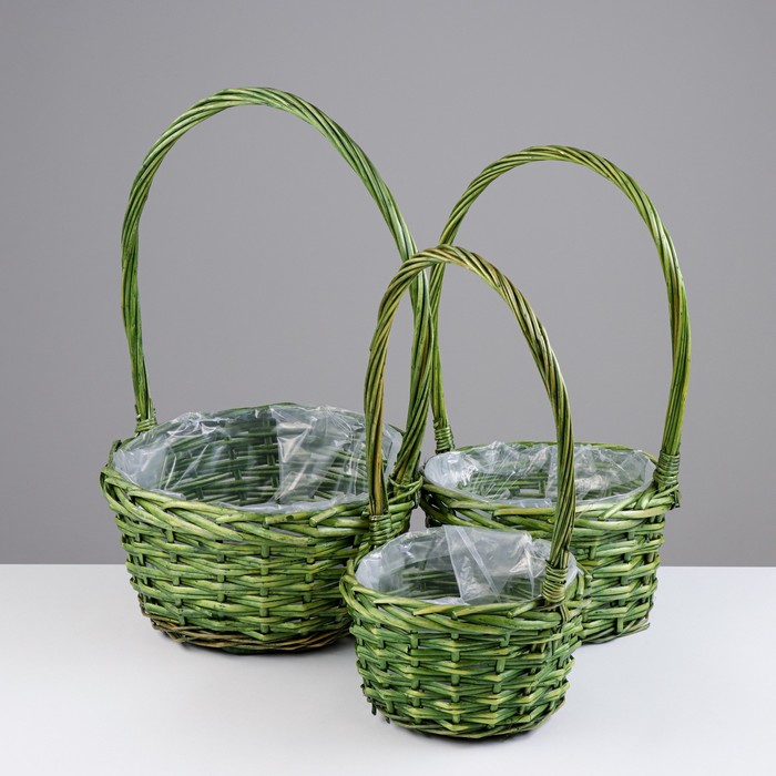 

Набор корзин, 3 шт, 28x14/45 см, 24x13/41 см, 19x11/37 см, ива